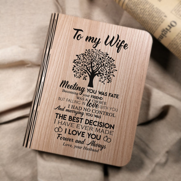 Book Lamp To My Wife - Meeting You Was Fate LED Folding Book Light GiveMe-Gifts