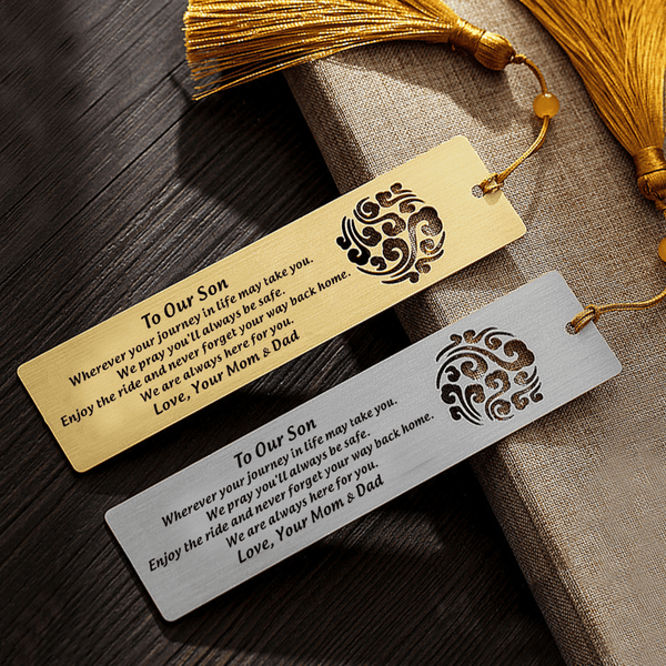 Bookmark To Our Son - We Are Always Here For You Personalized Bookmark With Tassel Silver GiveMe-Gifts
