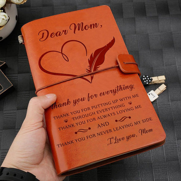 Diary To My Mom - Thank You For Everything Personalized Leather Journal GiveMe-Gifts