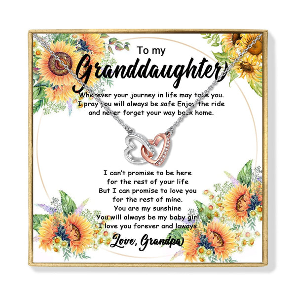 Necklaces Grandpa To Granddaughter - I Love You Forever Interlocking Heart Necklace GiveMe-Gifts