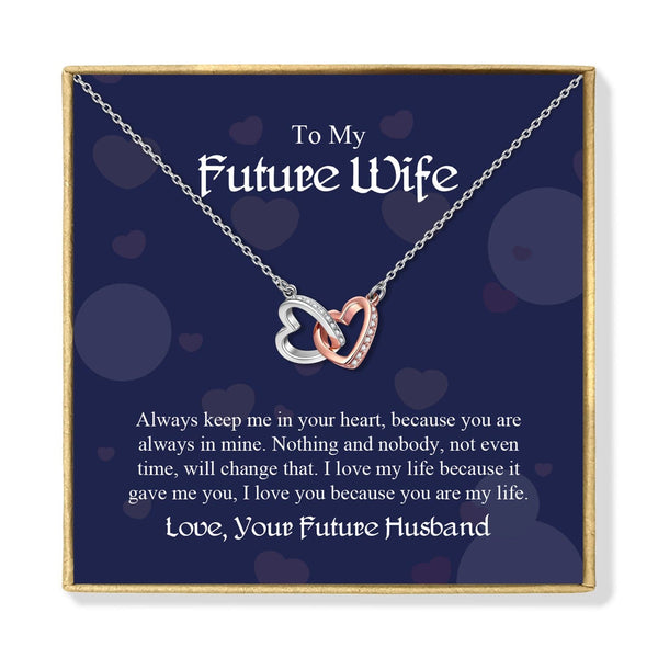 Necklaces To My Future Wife - You Are My Life Interlocking Heart Necklace GiveMe-Gifts