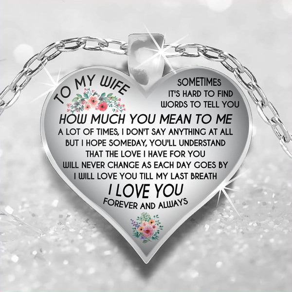 Necklaces To My Wife - I Love You Forever Engraved Heart Necklace GiveMe-Gifts