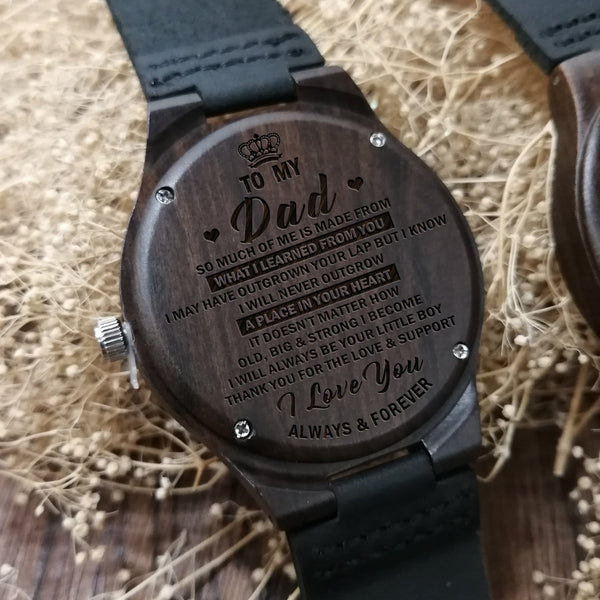 Watches Son To Dad - I Will Always Be Your Little Boy Engraved Wood Watch GiveMe-Gifts