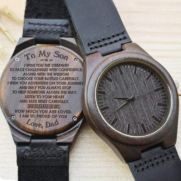 Watches Dad To Son - I Am So Proud Of You Engraved Wood Watch GiveMe-Gifts