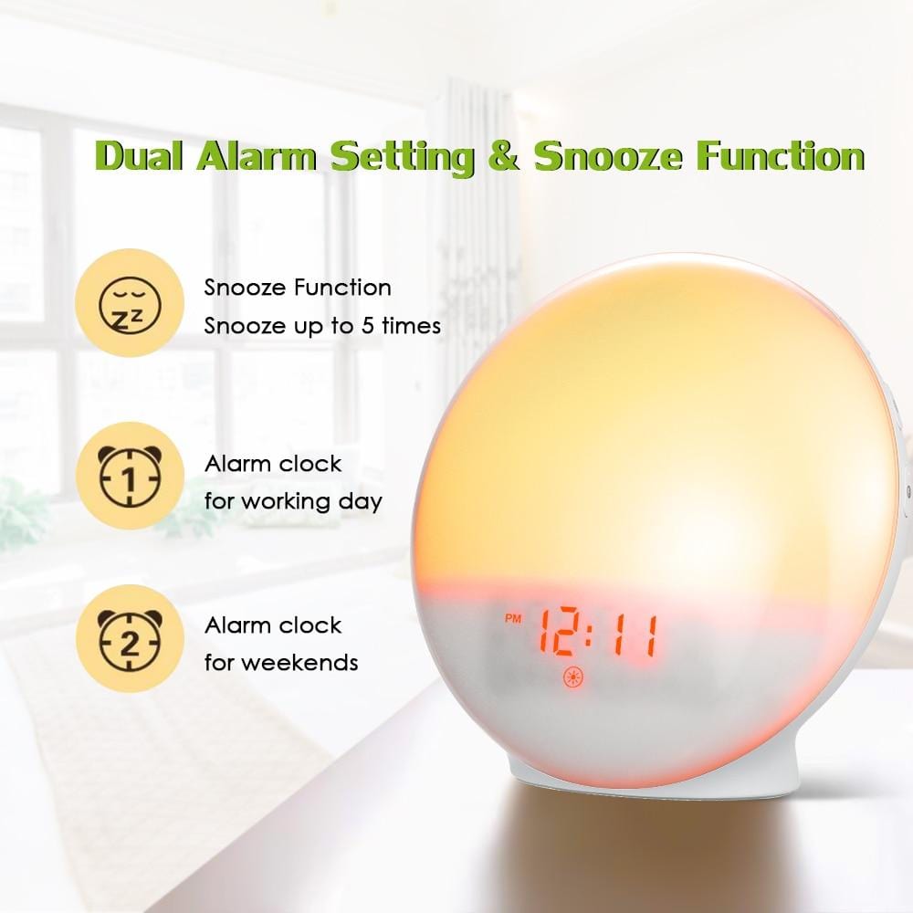Alarm Clocks Wake Up Light FM Radio Sunrise Alarm Clock GiveMe-Gifts
