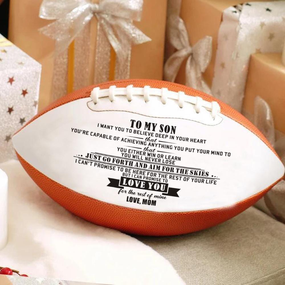 American Football Mom To Son - I Can Promise To Love You Engraved American Football GiveMe-Gifts
