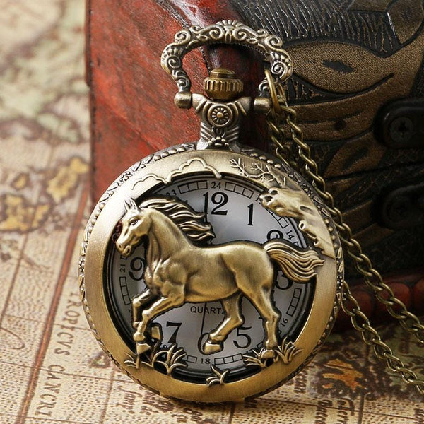 Pocket Watches Bronze Horse Hollow Antique Pocket Watch GiveMe-Gifts