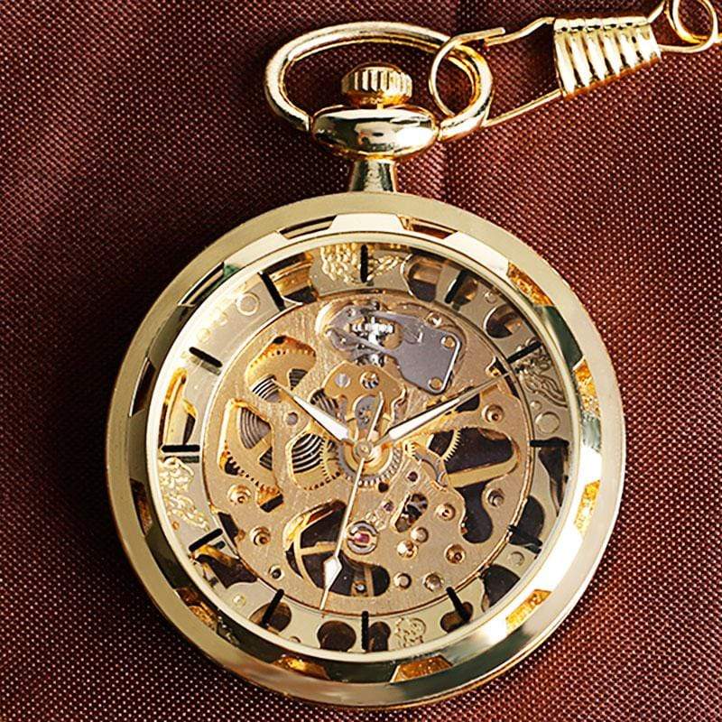 Antique Pocket Watches Skeleton Mechanic Gear Steampunk Pocket Watch GiveMe-Gifts
