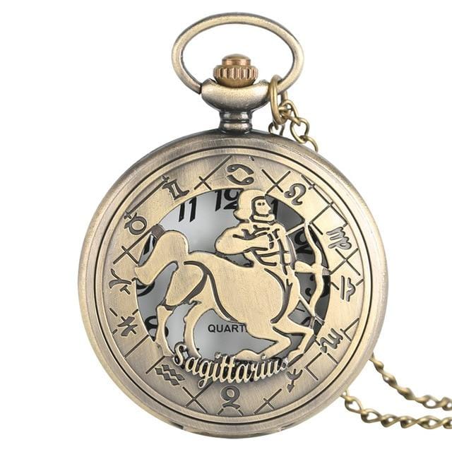 Pocket Watches Twelve Constellations Of Zodiac Bronze Antique Pocket Watch Sagittarius GiveMe-Gifts