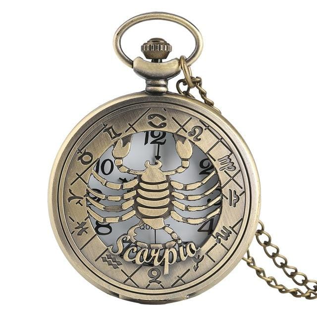 Pocket Watches Twelve Constellations Of Zodiac Bronze Antique Pocket Watch Scorpio GiveMe-Gifts