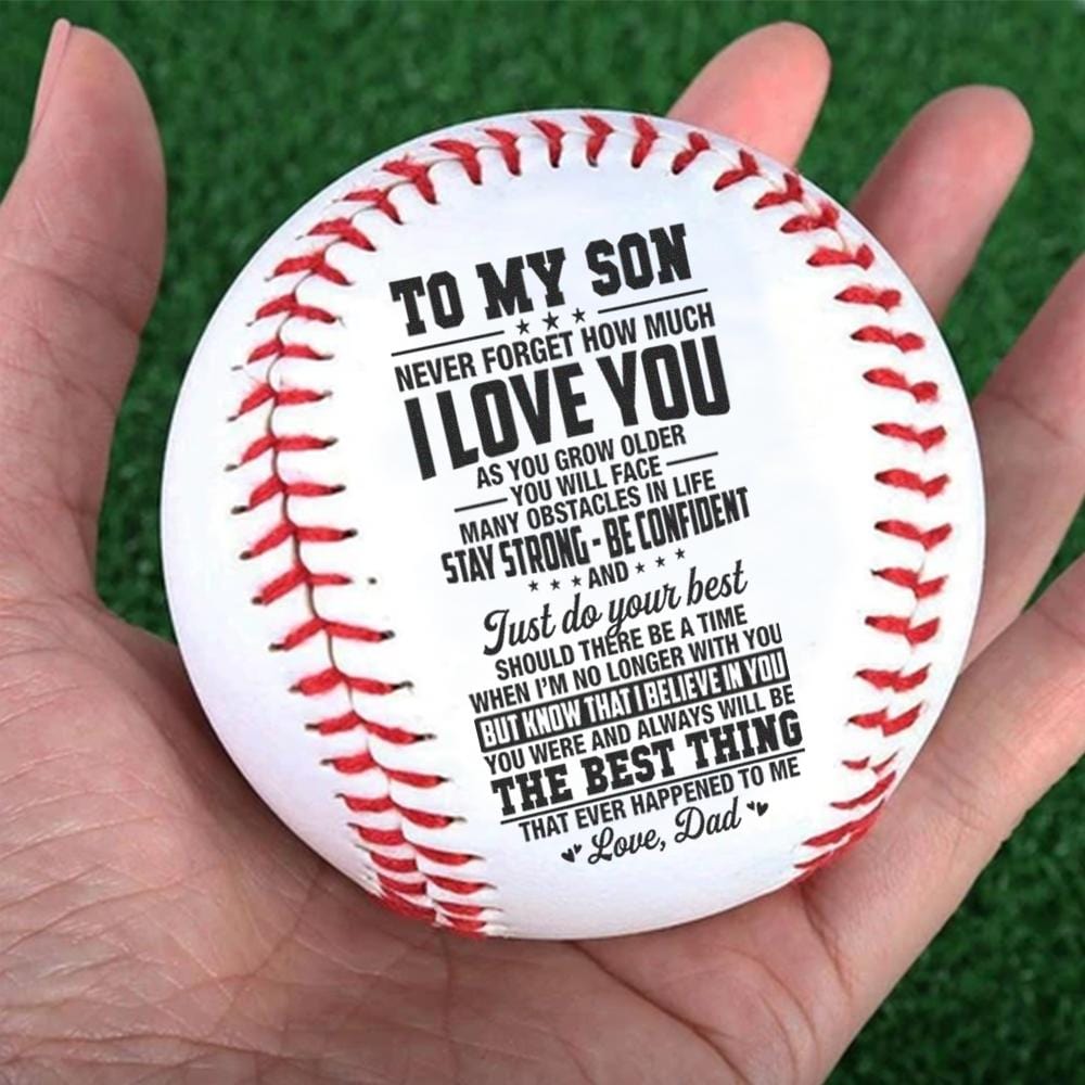 Baseball Dad To Son - Just Do Your Best Personalized Baseball GiveMe-Gifts