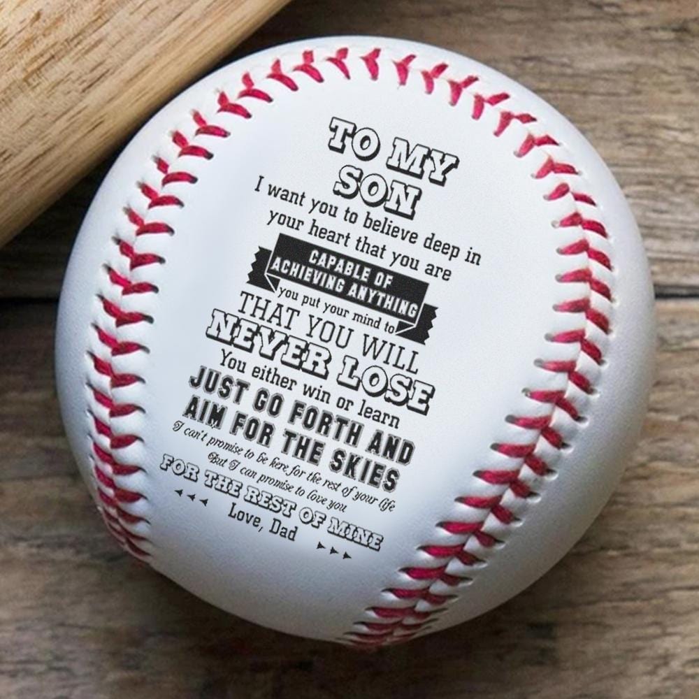 Baseball Dad To Son - Just Go Forth And Aim For The Skies Personalized Baseball GiveMe-Gifts