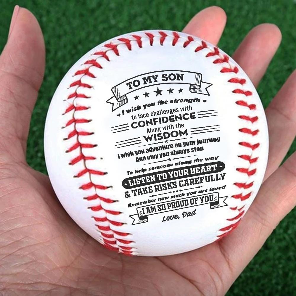 Baseball Dad To Son - Listen To Your Heart Personalized Baseball GiveMe-Gifts
