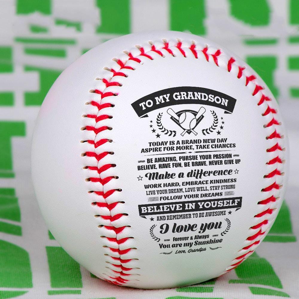 Baseball Grandpa To Grandson - You Are My Sunshine Personalized Baseball GiveMe-Gifts