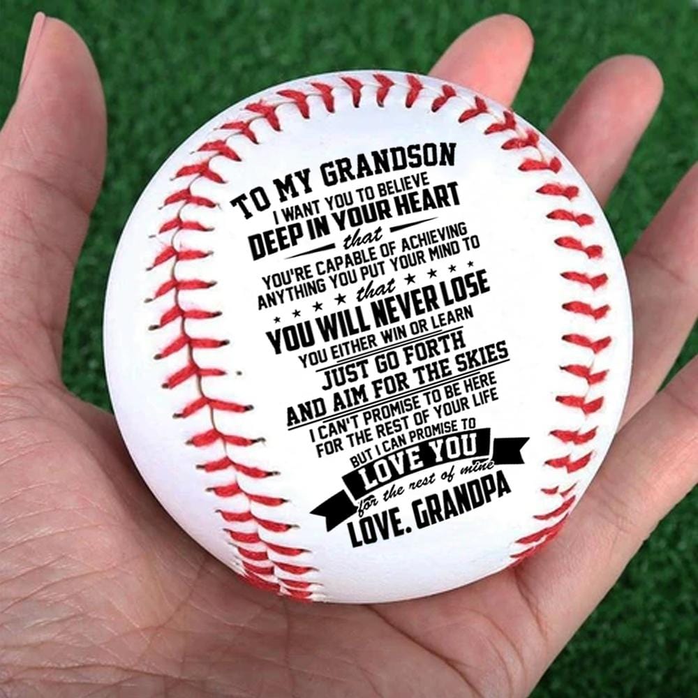 Baseball Grandpa To Grandson - You Will Never Lose Personalized Baseball GiveMe-Gifts