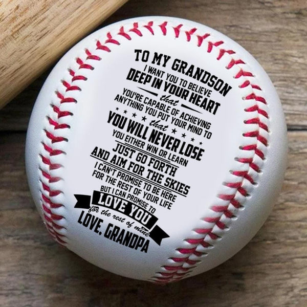 Baseball Grandpa To Grandson - You Will Never Lose Personalized Baseball GiveMe-Gifts