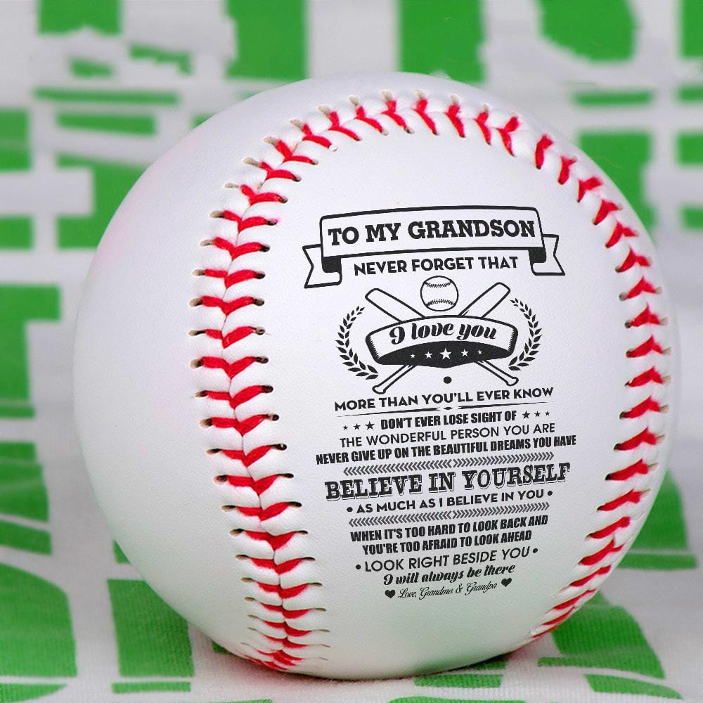 Baseball To My Grandson - Believe In Yourself As Much As I Believe In You Personalized Baseball GiveMe-Gifts