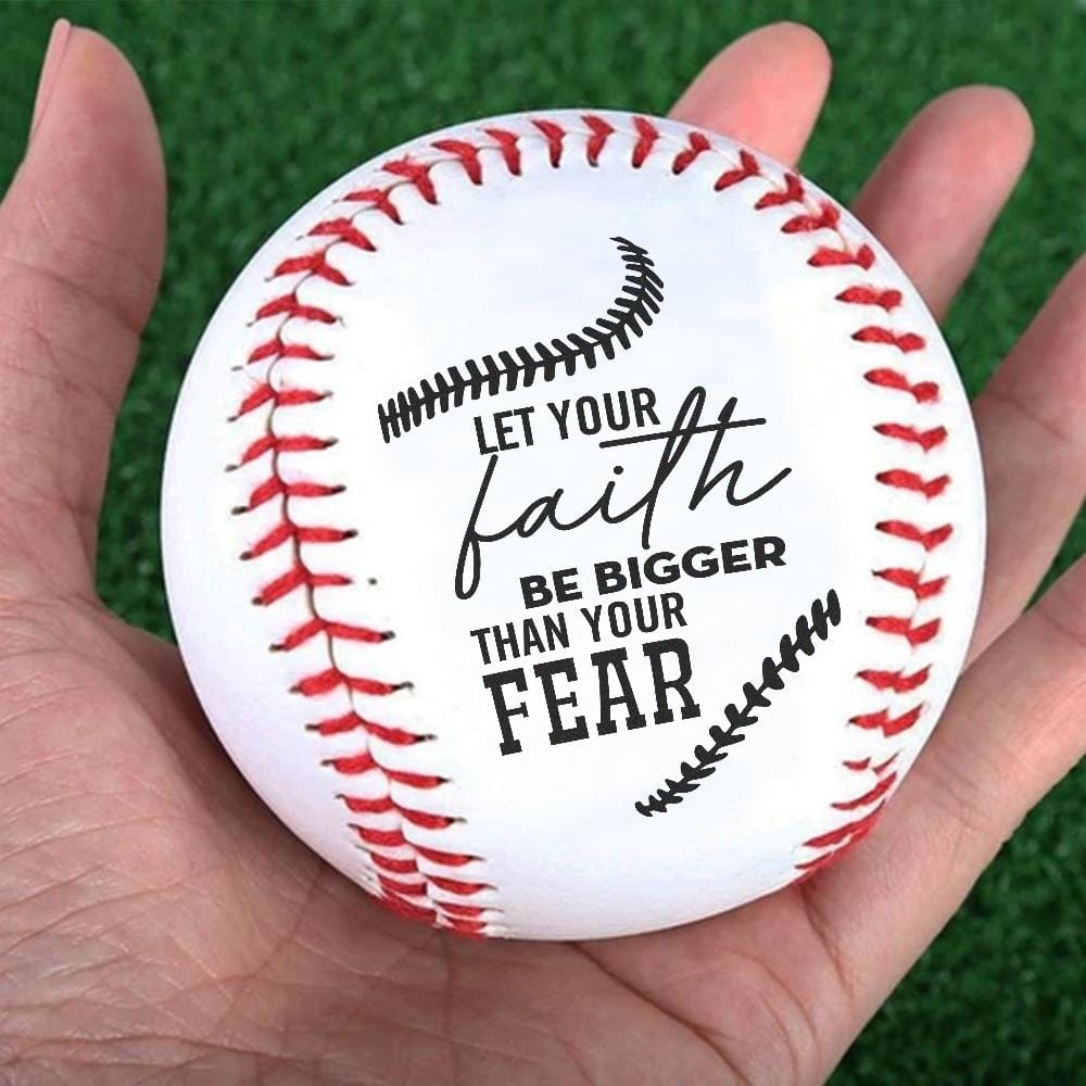 Baseball To My Grandson - Your Faith Be Bigger Than Your Fear Personalized Baseball GiveMe-Gifts