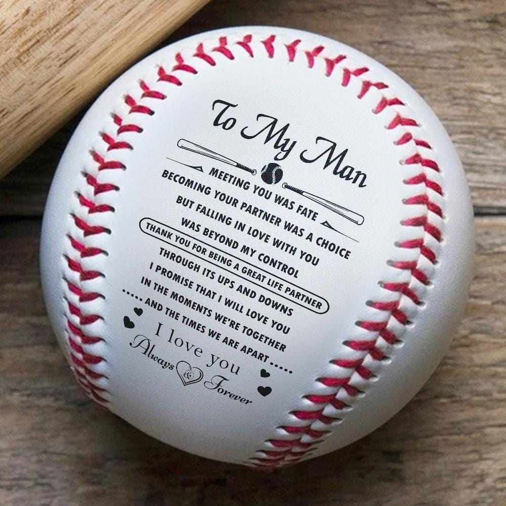 Baseball To My Man - I Love You Always And Forever Personalized Baseball GiveMe-Gifts