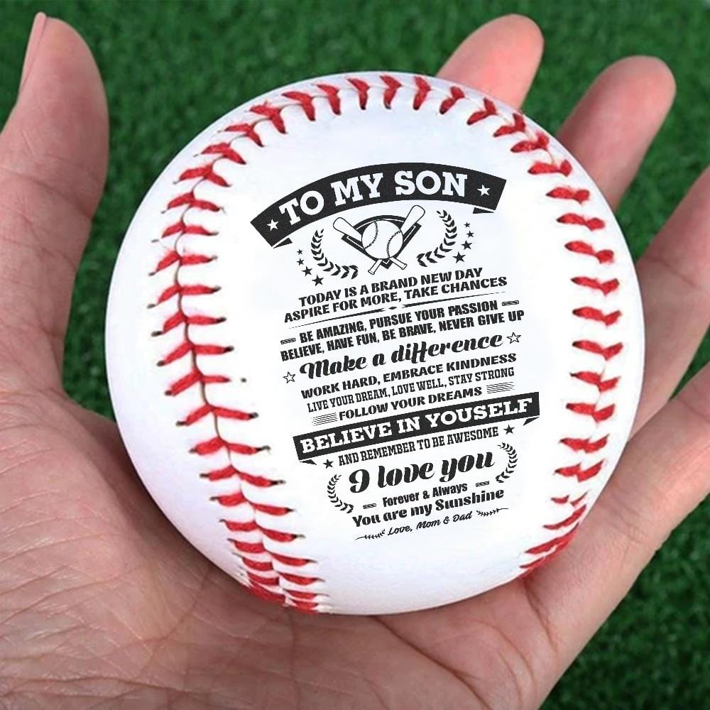 Baseball To My Son - You Are My Sunshine Personalized Baseball GiveMe-Gifts