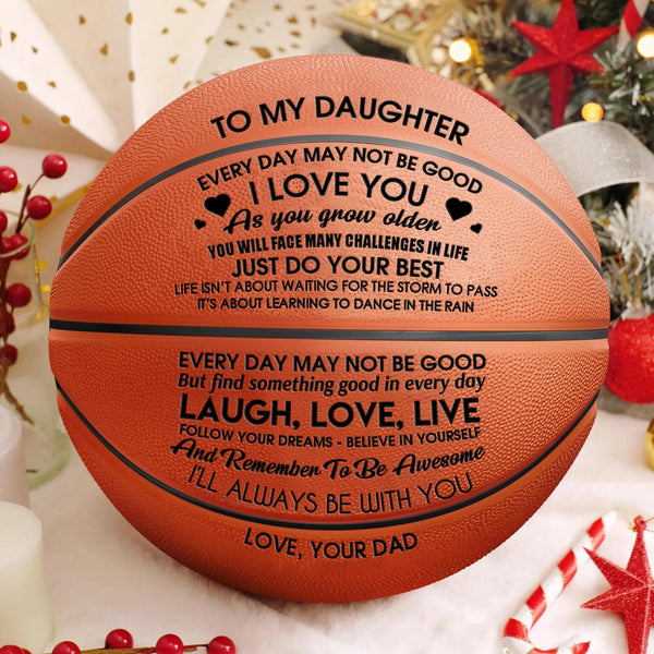Basketball Dad To Daughter - I Love You Personalized Basketball GiveMe-Gifts