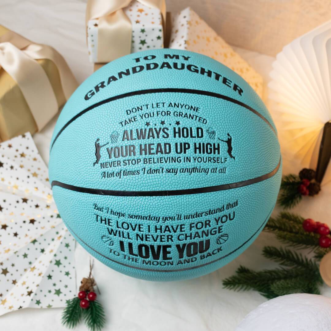 Basketball To My Granddaughter - Always Hold Your Head Up High Personalized Basketball GiveMe-Gifts