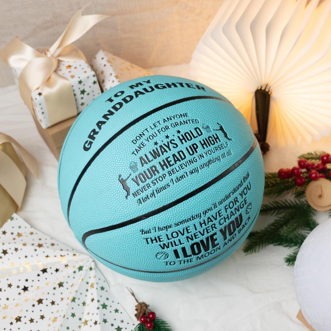 Basketball To My Granddaughter - Always Hold Your Head Up High Personalized Basketball GiveMe-Gifts