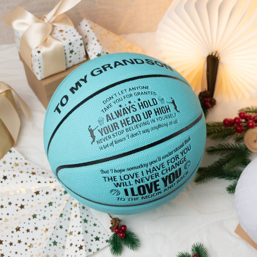 Basketball To My Grandson - Always Hold Your Head Up High Personalized Basketball GiveMe-Gifts