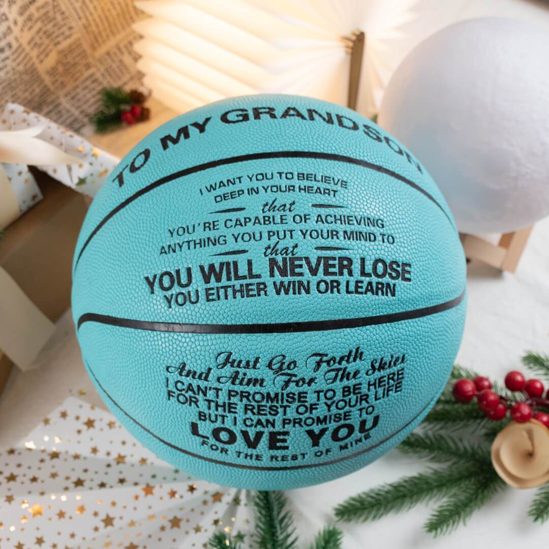 Basketball To My Grandson - You Will Never Lose Personalized Basketball GiveMe-Gifts