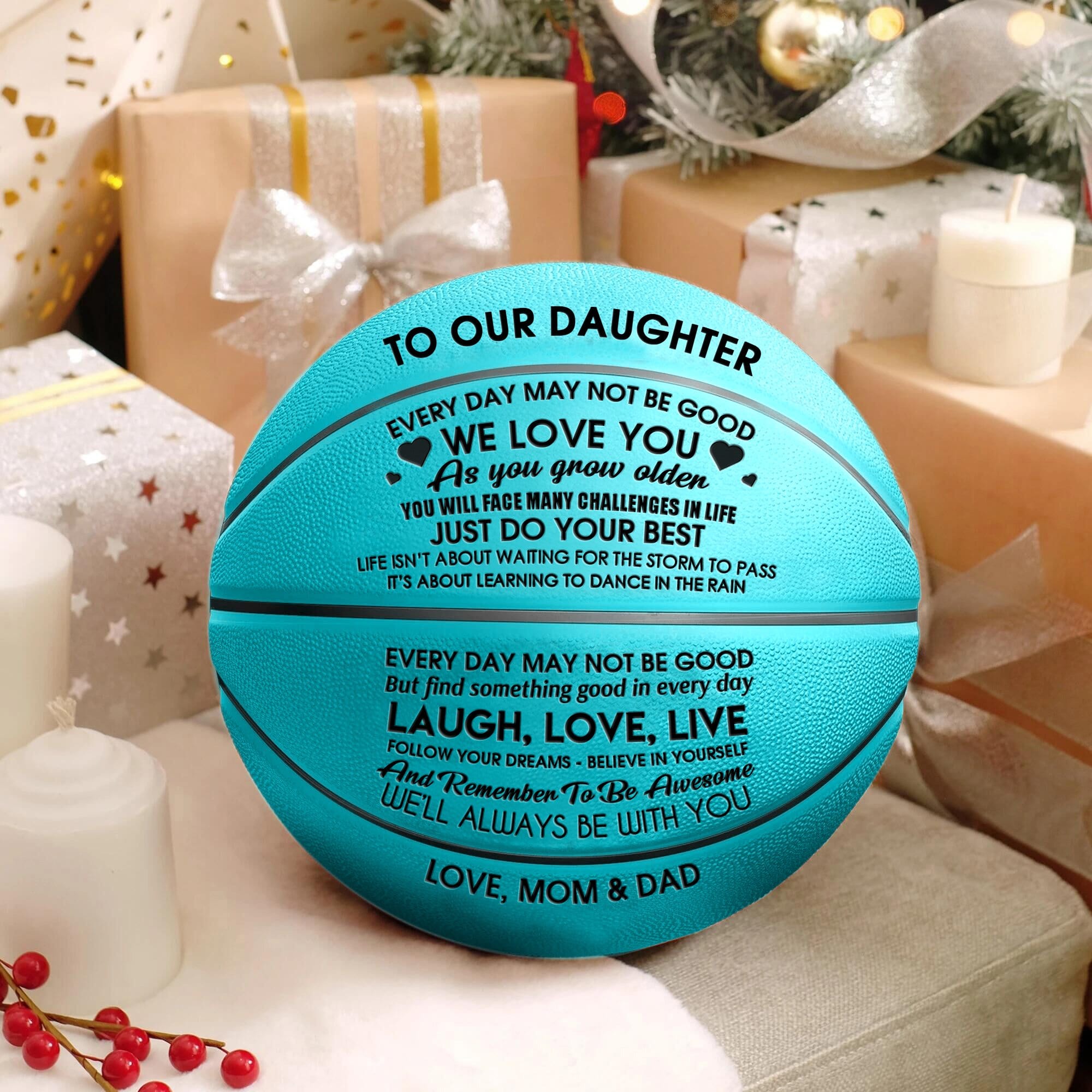 Basketball To Our Daughter - Just Do Your Best Personalized Basketball GiveMe-Gifts