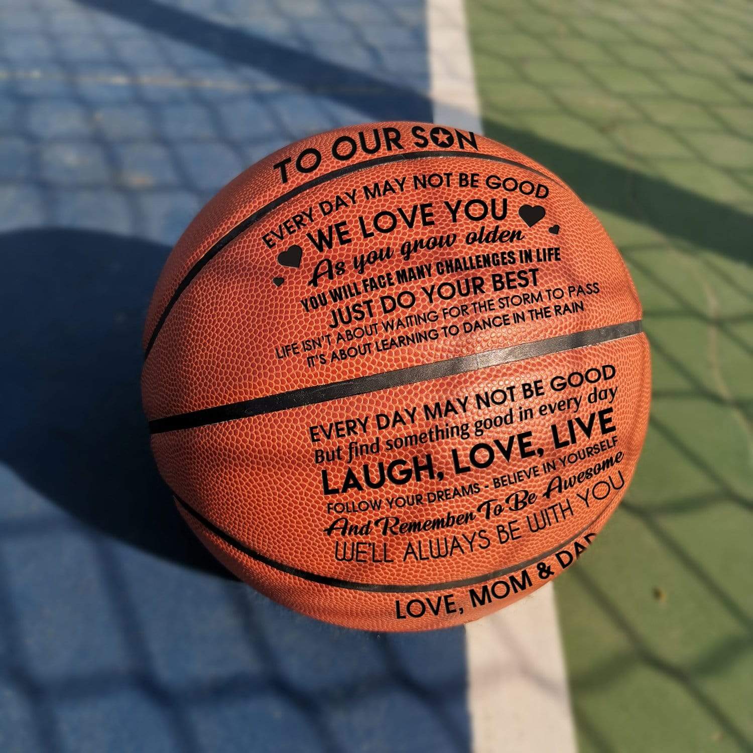 Basketball To Our Son - I Love You Engraved Basketball GiveMe-Gifts