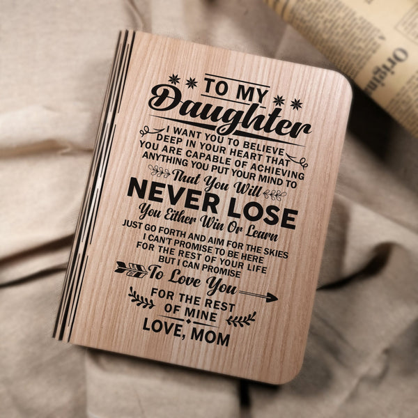 Book Lamp Mom To Daughter - I Can Promise To Love You LED Folding Book Light GiveMe-Gifts