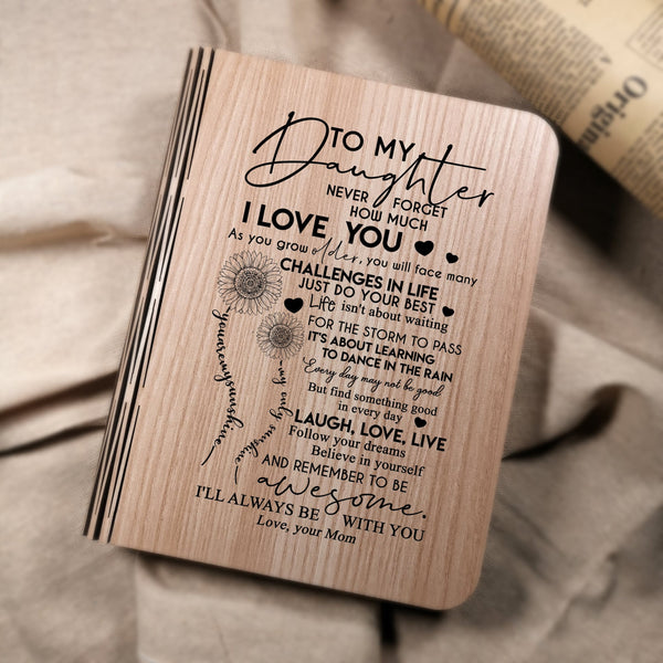 Book Lamp Mom To Daughter - I Will Always Be With You LED Folding Book Light GiveMe-Gifts