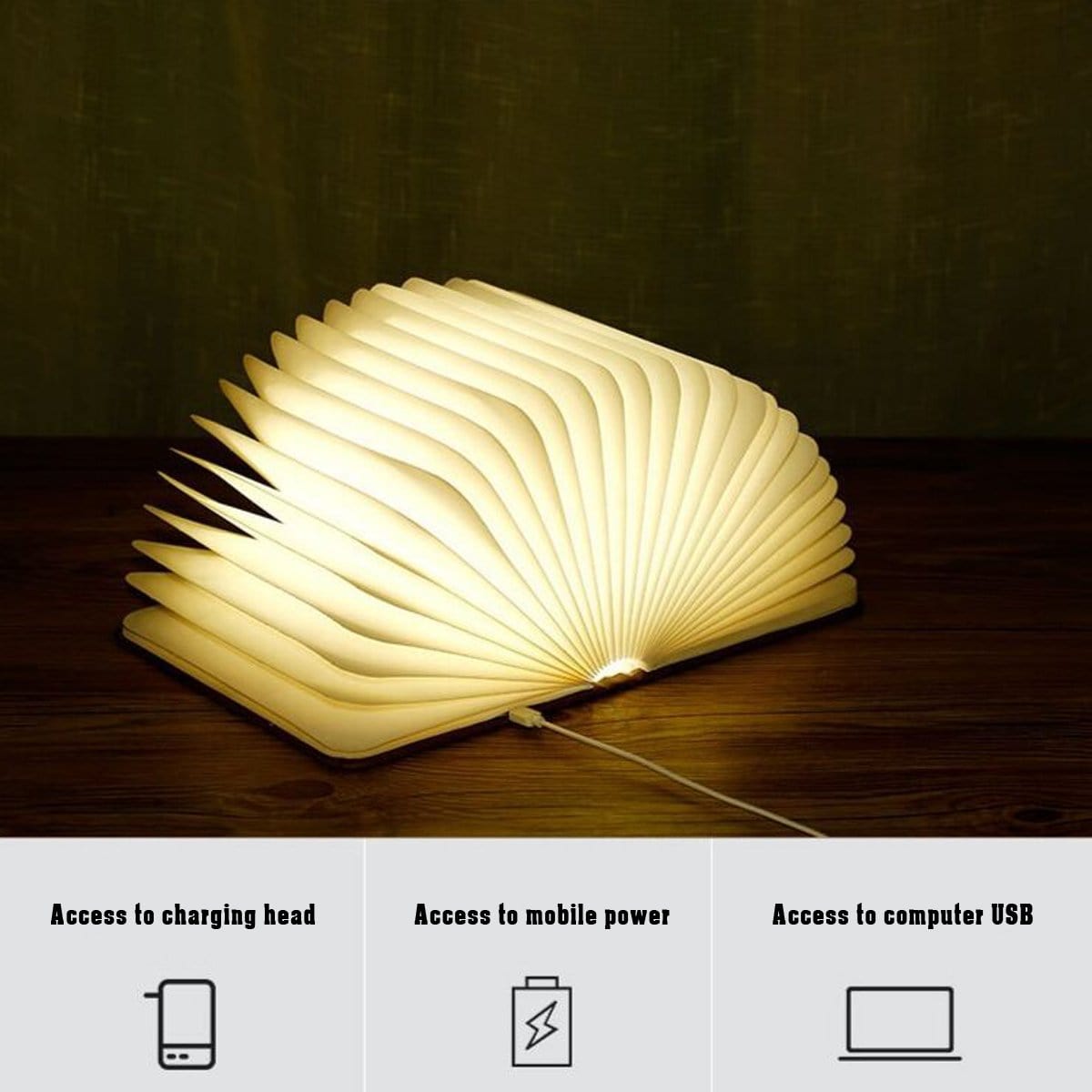 Book Lamp Mom To Daughter - Never Forget That I Love You LED Folding Book Light GiveMe-Gifts