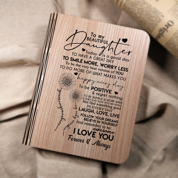 Book Lamp To My Daughter - I Love You Forever And Always LED Folding Book Light GiveMe-Gifts