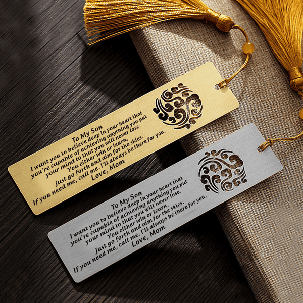 Bookmark Mom To Son - I Will Always Be There For You Personalized Bookmark With Tassel Silver GiveMe-Gifts
