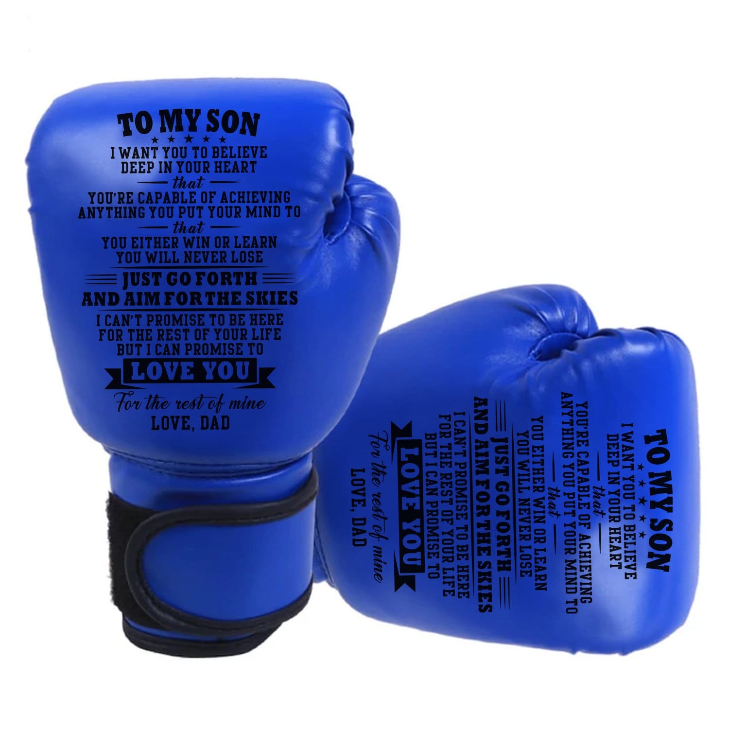 Boxing Gloves Dad To Son - You Will Never Lose Boxing Gloves For Kids Blue GiveMe-Gifts