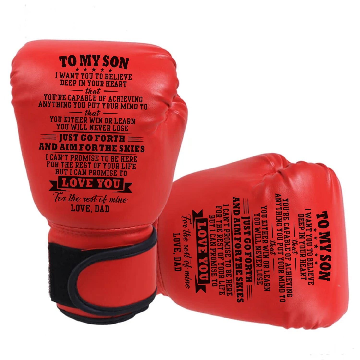 Boxing Gloves Dad To Son - You Will Never Lose Boxing Gloves For Kids Red GiveMe-Gifts