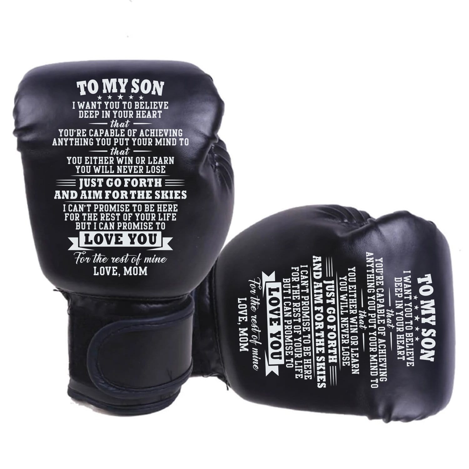 Boxing Gloves Mom To Son - You Will Never Lose Boxing Gloves For Kids Black GiveMe-Gifts