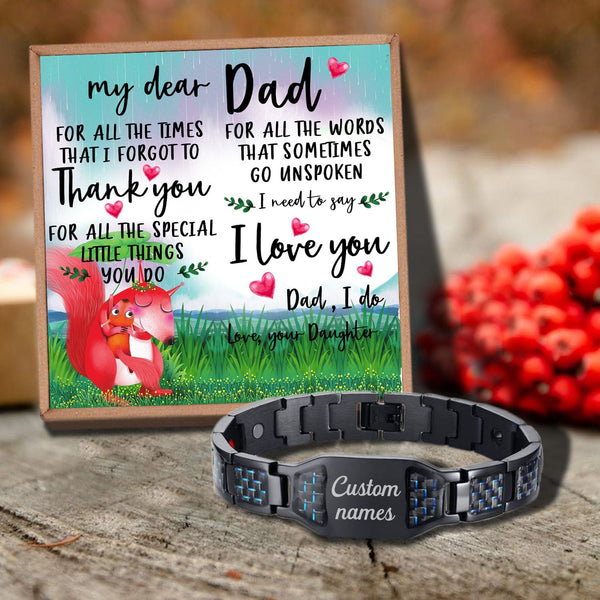 Bracelets For Dad Daughter To Dad - I Love You Customized Name Bracelet GiveMe-Gifts