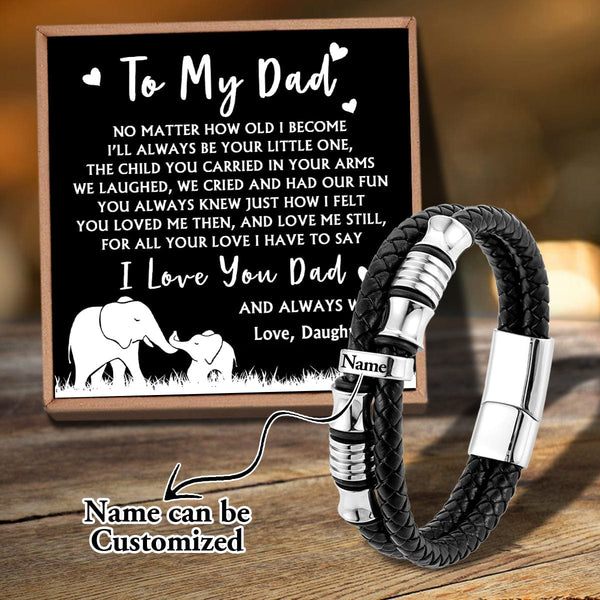 Bracelets For Dad Daughter To Dad - I Love You Personalized Name Bracelet GiveMe-Gifts