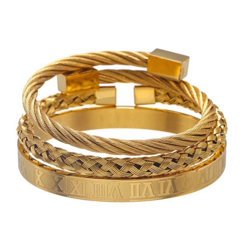 Bracelets For Dad Daughter To Dad - I Will Always Be Your Little Girl Bangle Weave Roman Numeral Bracelets Gold GiveMe-Gifts