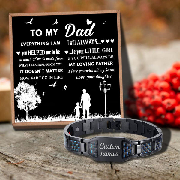 Bracelets For Dad Daughter To Dad - I Will Always Be Your Little Girl Customized Name Bracelet GiveMe-Gifts