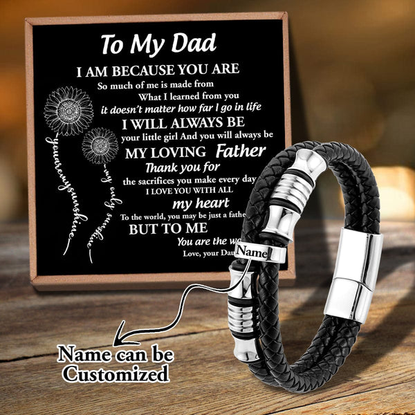 Bracelets For Dad Daughter To Dad - My Loving Father Personalized Name Bracelet GiveMe-Gifts