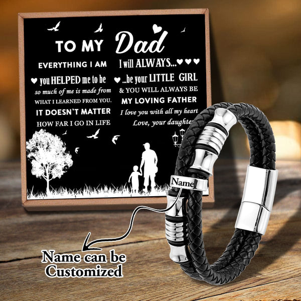Bracelets For Dad Daughter To Dad - Your Little Girl Personalized Name Bracelet GiveMe-Gifts