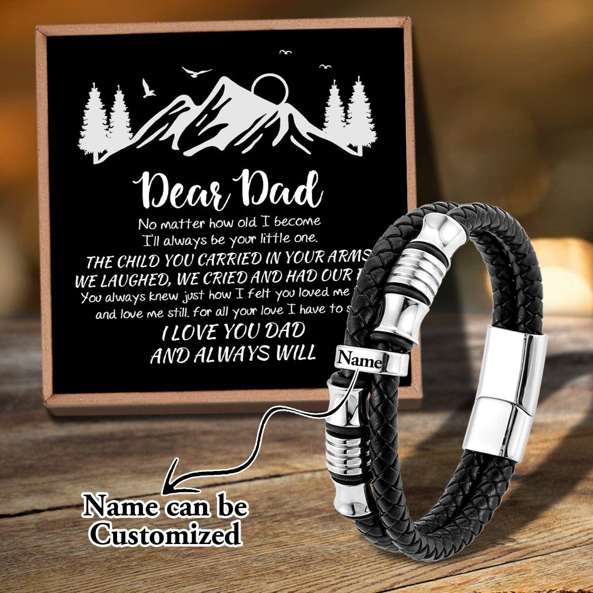Bracelets For Dad To My Dad - I Love You And Always Will Personalized Name Bracelet GiveMe-Gifts