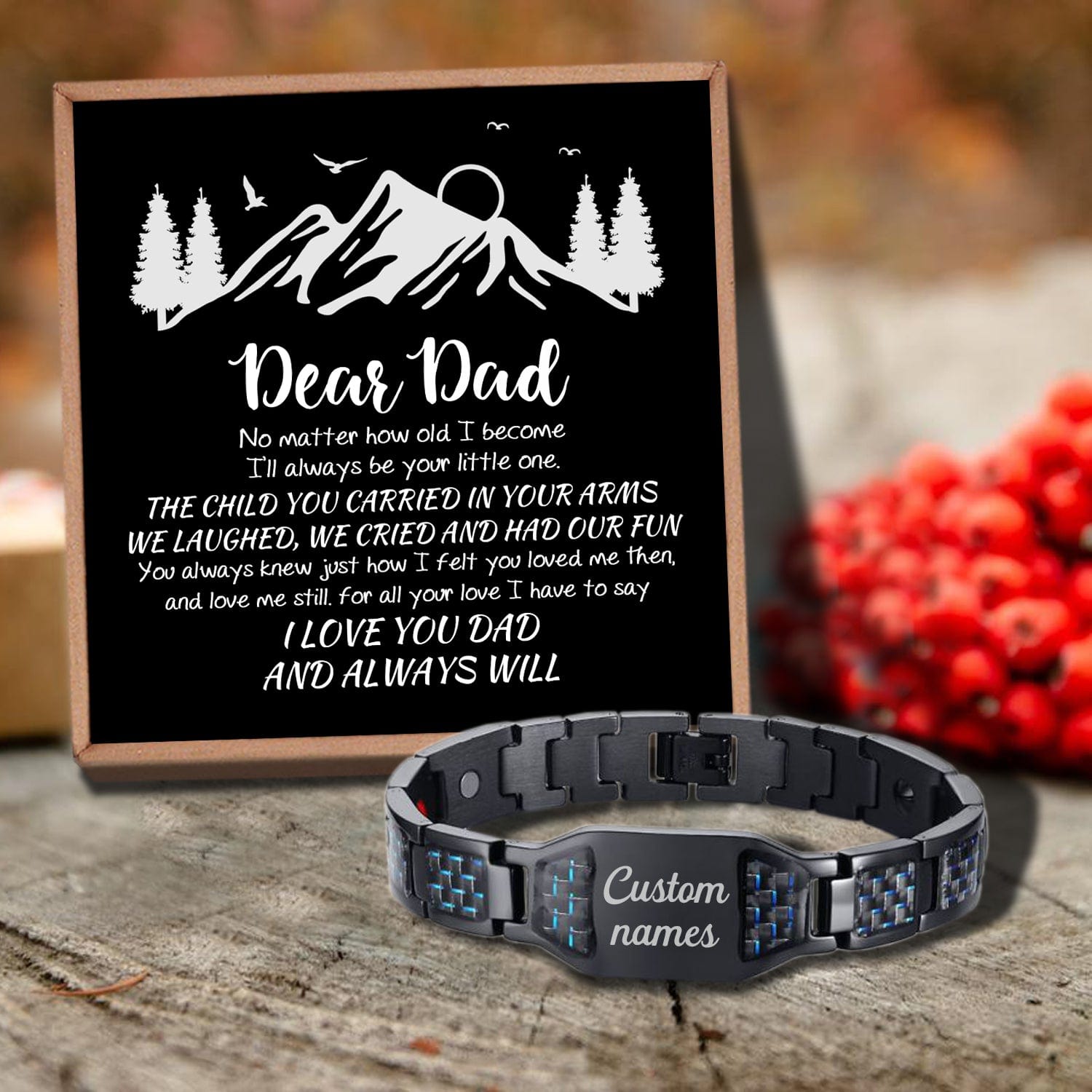 Bracelets For Dad To My Dad - I Love You Dad And Always Will Customized Name Bracelet GiveMe-Gifts