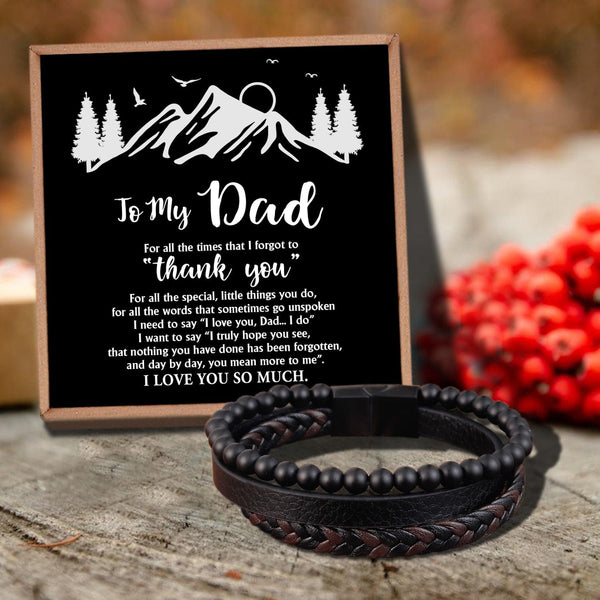 Bracelets For Dad To My Dad - I Love You So Much Black Beaded Bracelets For Men GiveMe-Gifts