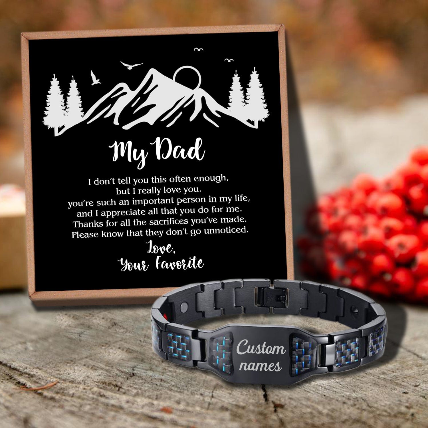 Bracelets For Dad To My Dad - Thanks For All Customized Name Bracelet GiveMe-Gifts