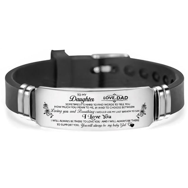 Bracelets Dad To Daughter - Always Be My Baby Girl Engraved Bracelet GiveMe-Gifts